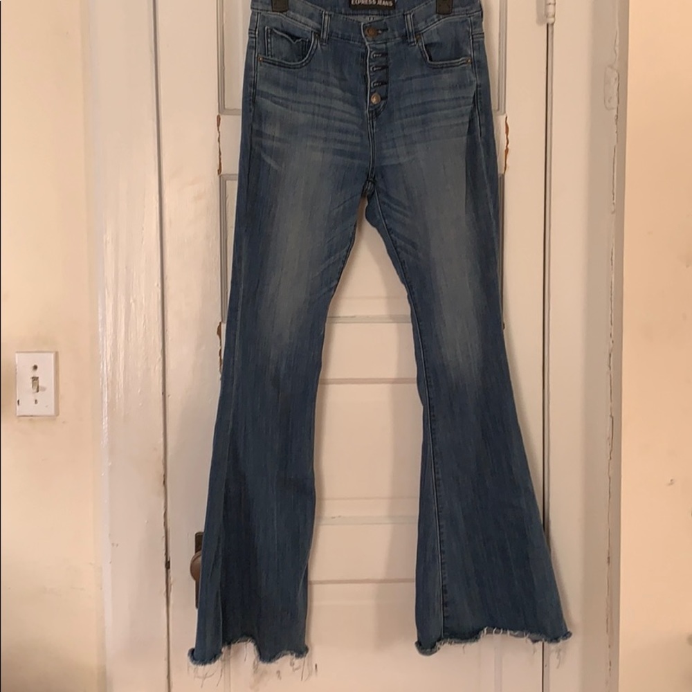 Express High Rise Bell Flare Jeans